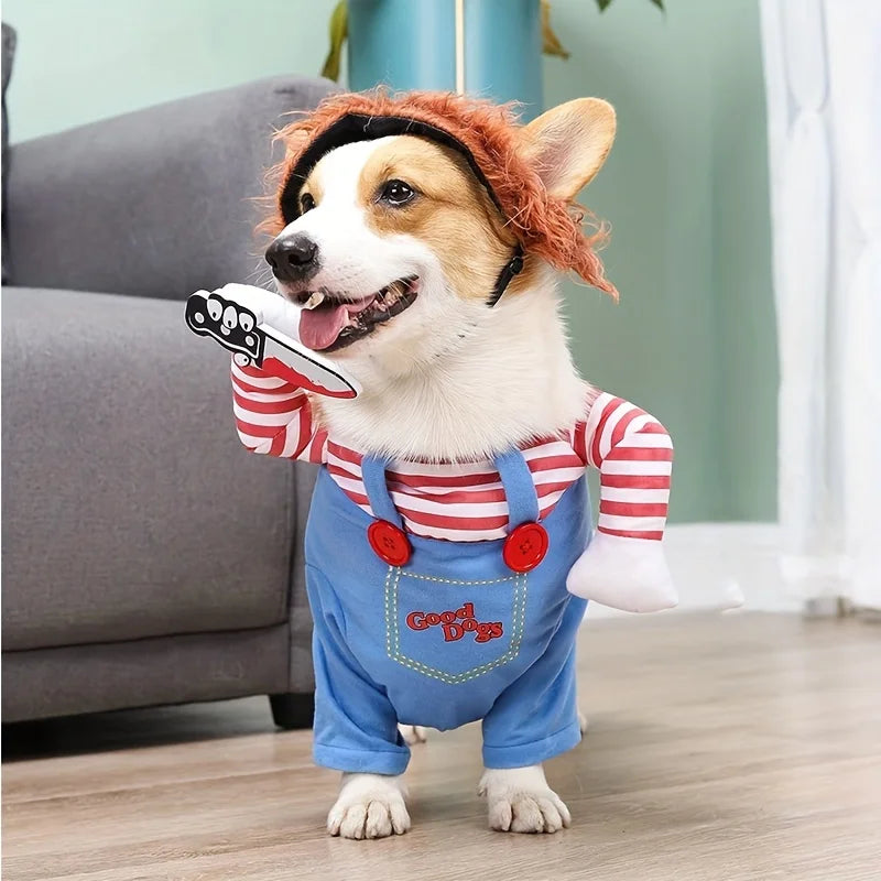 Pet Halloween Costume – Scary Doll Costume for Dogs & Cats