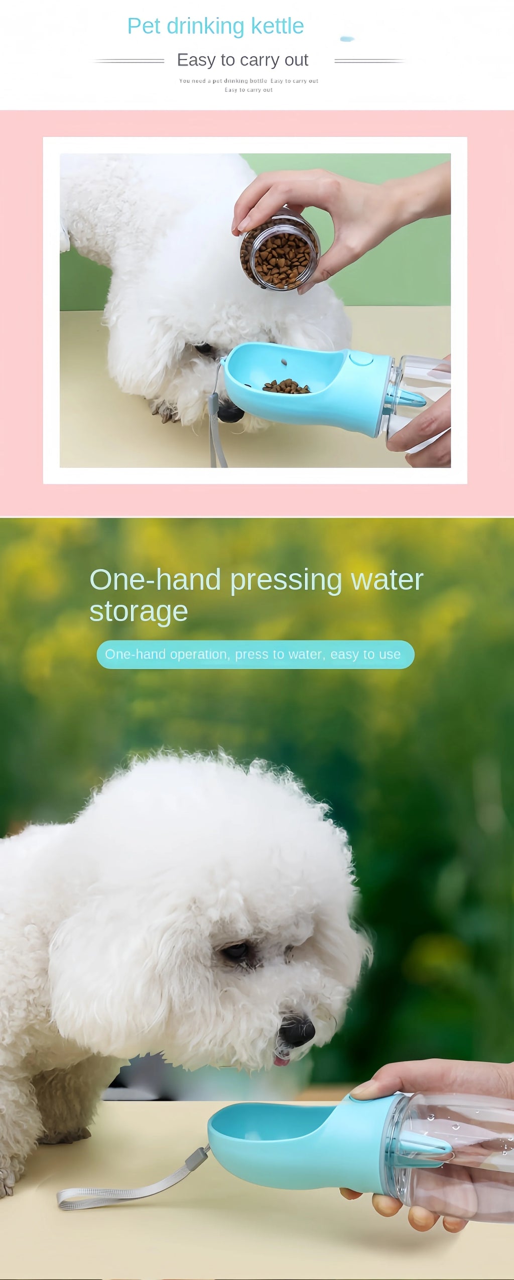 Portable Dog Water Bottle – Leak-Proof Pet Water Dispenser for Walking & Travel