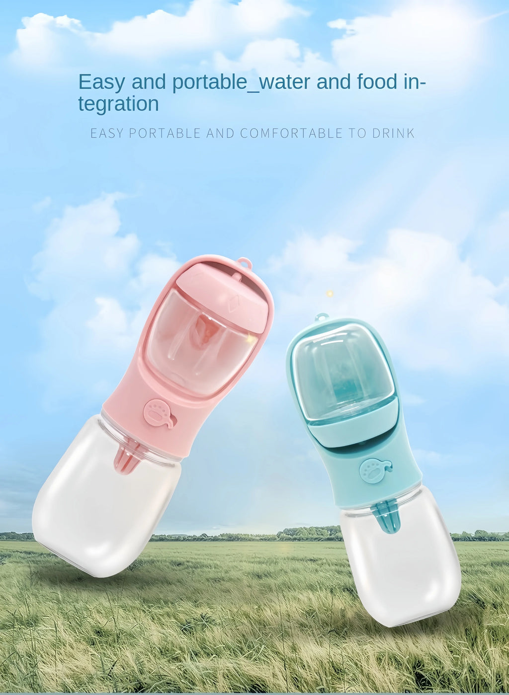 Portable Dog Water Bottle – Leak-Proof Pet Water Dispenser for Walking & Travel