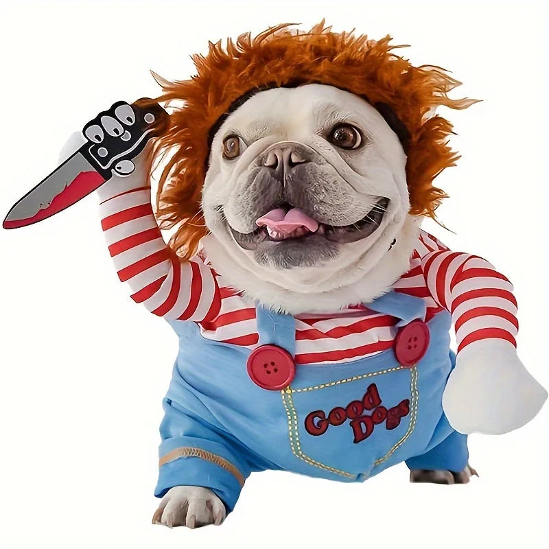 Pet Halloween Costume – Scary Doll Costume for Dogs & Cats