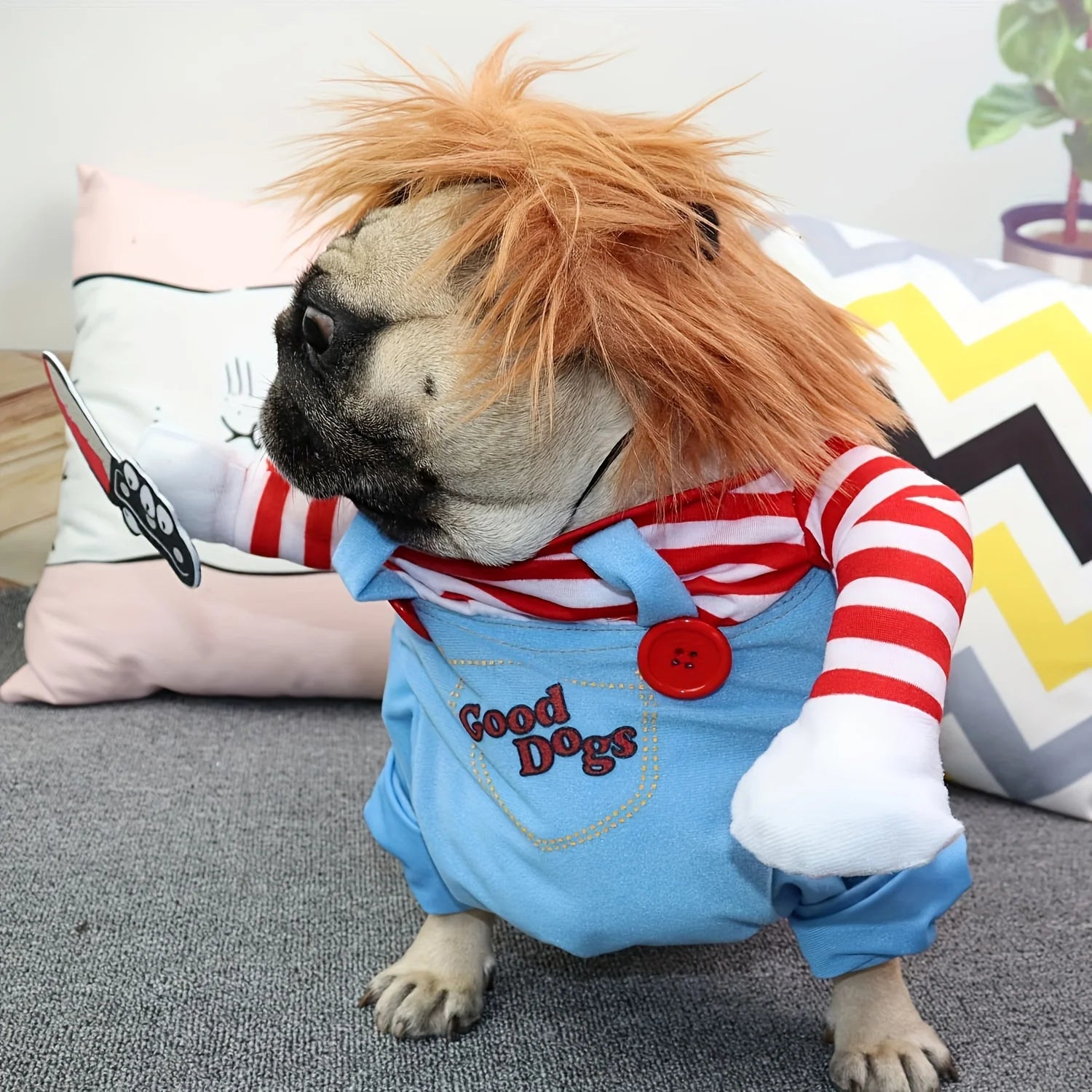 Pet Halloween Costume – Scary Doll Costume for Dogs & Cats