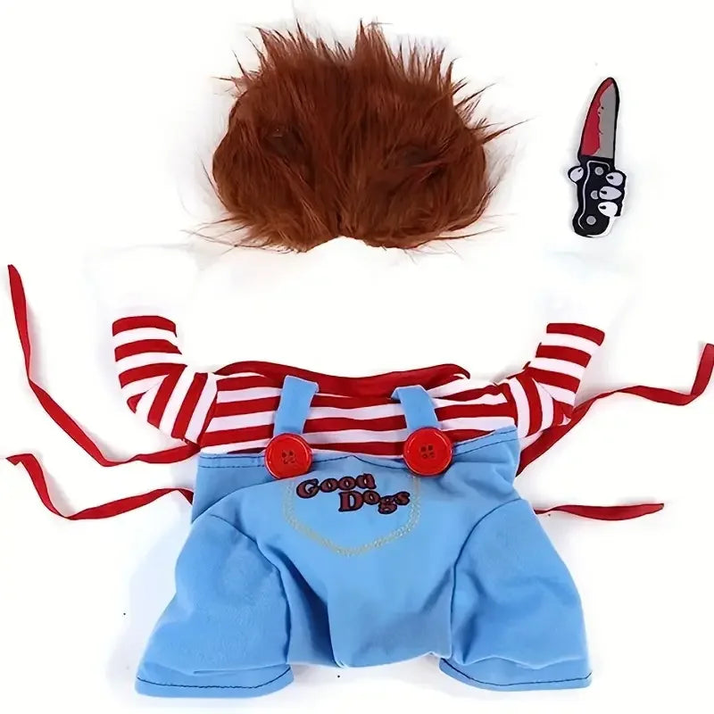 Pet Halloween Costume – Scary Doll Costume for Dogs & Cats