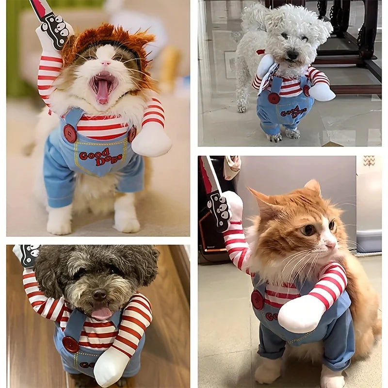 Pet Halloween Costume – Scary Doll Costume for Dogs & Cats