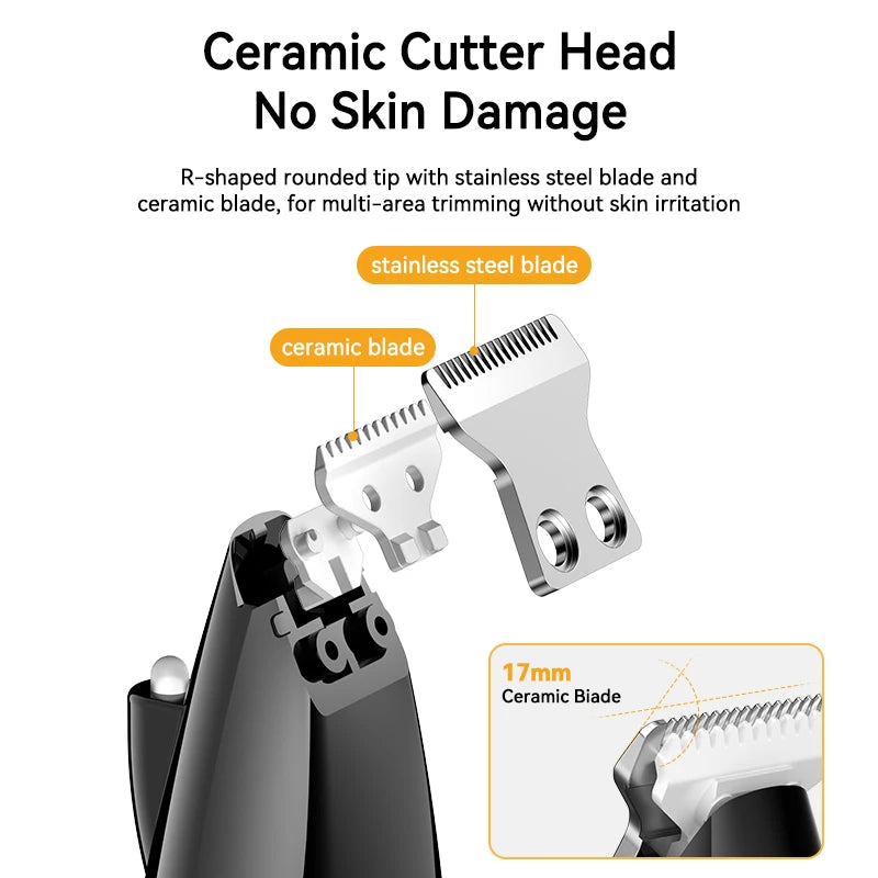ROJECO Electric Pet Clipper For Dog Cat Claw Ear Hair Trimmer Rechargeable Adjustable Pet Haircut Care Shaver With Front Light