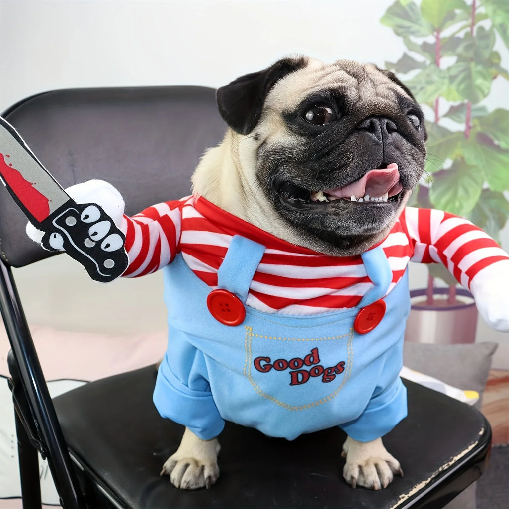 Pet Halloween Costume – Scary Doll Costume for Dogs & Cats